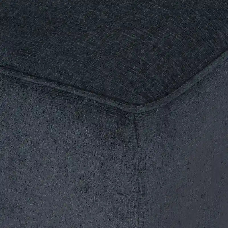 Double méridienne capitonnée en polyester anthracite avec accoudoirs volutes et pieds en bois de bouleau – 2 places