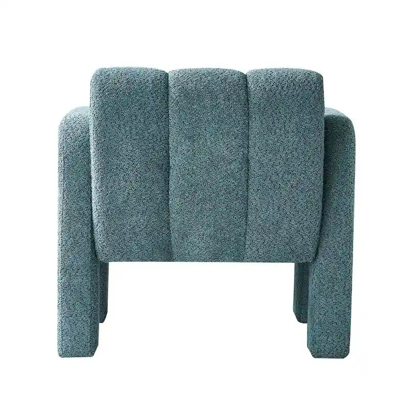 Fauteuil d'appoint moderne en bouclette vert – Une place