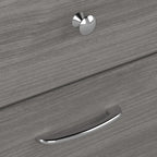 Bureau d'angle avec tiroir classeur, tiroir caisson et casier ouvert, coloris Chêne Expresso / Merisier / Gris Frêne / Blanc / Gris Bruyère / Gris Moderne – Unité simple