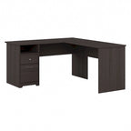 Bureau d'angle avec tiroir classeur, tiroir caisson et casier ouvert, coloris Chêne Expresso / Merisier / Gris Frêne / Blanc / Gris Bruyère / Gris Moderne – Unité simple