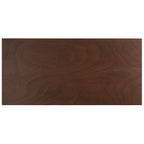 Bureau rétro avec 2 tiroirs, pieds stilettos et poignées en laiton, noir / blanc vieilli / marron – Une seule unité