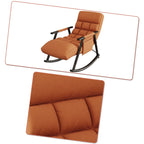 Fauteuil à bascule simple en velours rose / bleu / orange et tissu peluche gris / blanc avec dossier réglable et pochette de rangement