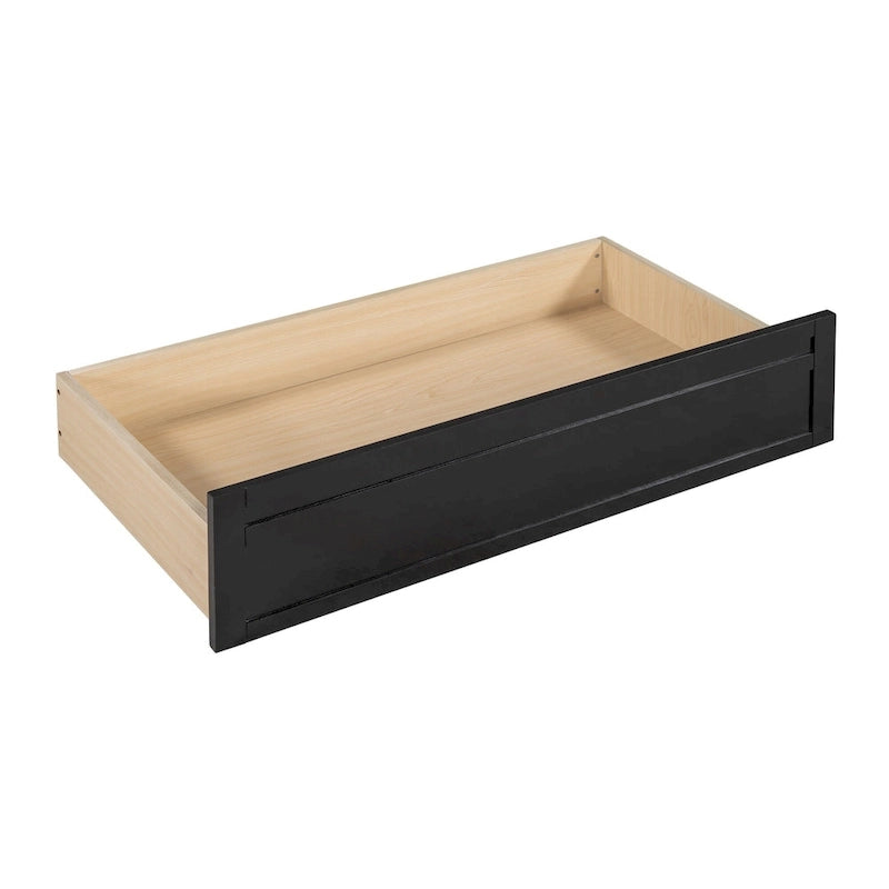 Lit de repos jumeau gris/expresso/blanc avec 2 tiroirs de rangement et étagère de chevet – simple