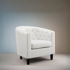 Fauteuil d'appoint tonneau en similicuir mi-siècle Espresso / Crème / Noir / Blanc / Gris – Siège simple