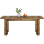 Table de salle à manger rectangulaire en MDF style Ferme Noire avec piédestal carré – Pour 4 à 6 personnes
