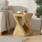 Table d'appoint MGO Twist Spiral Noir / Naturel / Gris / Marron antique avec finition aspect bois – Unité unique