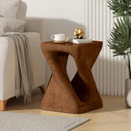 Table d'appoint MGO Twist Spiral Noir / Naturel / Gris / Marron antique avec finition aspect bois – Unité unique