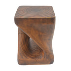 Table d'appoint MGO Twist Spiral Noir / Naturel / Gris / Marron antique avec finition aspect bois – Unité unique