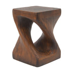 Table d'appoint MGO Twist Spiral Noir / Naturel / Gris / Marron antique avec finition aspect bois – Unité unique