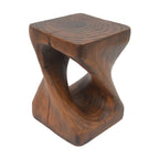 Table d'appoint MGO Twist Spiral Noir / Naturel / Gris / Marron antique avec finition aspect bois – Unité unique