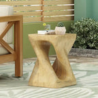 Table d'appoint MGO Twist Spiral Noir / Naturel / Gris / Marron antique avec finition aspect bois – Unité unique