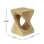Table d'appoint MGO Twist Spiral Noir / Naturel / Gris / Marron antique avec finition aspect bois – Unité unique