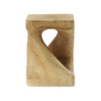 Table d'appoint MGO Twist Spiral Noir / Naturel / Gris / Marron antique avec finition aspect bois – Unité unique
