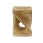 Table d'appoint MGO Twist Spiral Noir / Naturel / Gris / Marron antique avec finition aspect bois – Unité unique