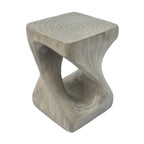 Table d'appoint MGO Twist Spiral Noir / Naturel / Gris / Marron antique avec finition aspect bois – Unité unique