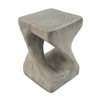 Table d'appoint MGO Twist Spiral Noir / Naturel / Gris / Marron antique avec finition aspect bois – Unité unique