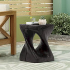 Table d'appoint MGO Twist Spiral Noir / Naturel / Gris / Marron antique avec finition aspect bois – Unité unique