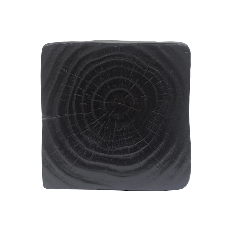 Table d'appoint MGO Twist Spiral Noir / Naturel / Gris / Marron antique avec finition aspect bois – Unité unique