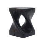 Table d'appoint MGO Twist Spiral Noir / Naturel / Gris / Marron antique avec finition aspect bois – Unité unique