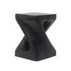 Table d'appoint MGO Twist Spiral Noir / Naturel / Gris / Marron antique avec finition aspect bois – Unité unique