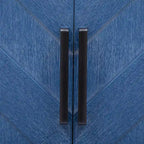 Îlot de cuisine de ferme bleu marine / champagne / bois naturel avec abattant, 3 portes et roulettes – Unité unique