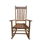 Chaise à bascule en bois marron à dossier haut – Siège unique