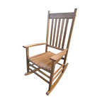 Chaise à bascule en bois marron à dossier haut – Siège unique