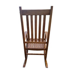 Chaise à bascule en bois marron à dossier haut – Siège unique