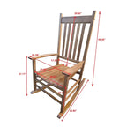 Chaise à bascule en bois marron à dossier haut – Siège unique