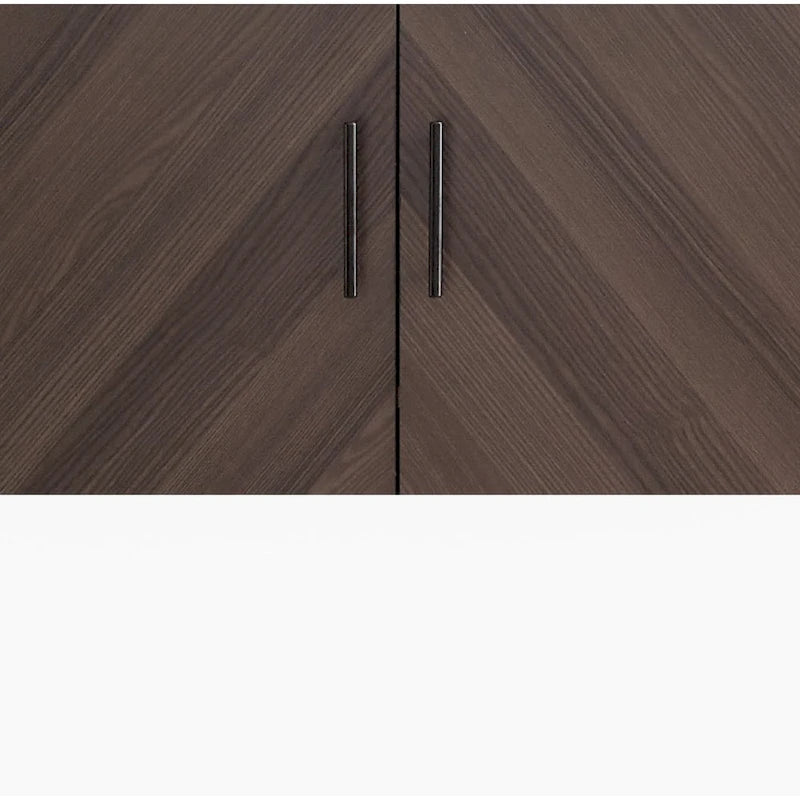 Meuble TV monobloc avec portes d'armoire et gestion des câbles Two-Tone Bookmatch noir/chêne clair, blanc/chêne clair ou blanc/frêne