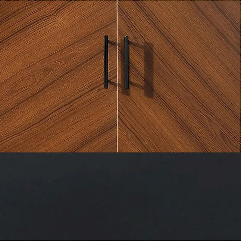 Meuble TV monobloc avec portes d'armoire et gestion des câbles Two-Tone Bookmatch noir/chêne clair, blanc/chêne clair ou blanc/frêne