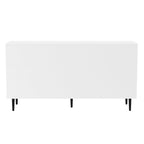 Meuble TV monobloc avec portes d'armoire et gestion des câbles Two-Tone Bookmatch noir/chêne clair, blanc/chêne clair ou blanc/frêne