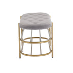 Banc rembourré en velours rose / orange / noir / gris / beige / bleu marine / rouge / olive avec double étagère à chaussures – Unité simple