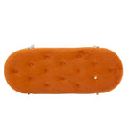 Banc rembourré en velours rose / orange / noir / gris / beige / bleu marine / rouge / olive avec double étagère à chaussures – Unité simple