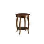 Guéridon à Plateau Rond et Pieds Cabriolés avec Étagère Inférieure, coloris sarcelle/rouge/noyer/blanc antique – Unité unique