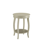 Guéridon à Plateau Rond et Pieds Cabriolés avec Étagère Inférieure, coloris sarcelle/rouge/noyer/blanc antique – Unité unique