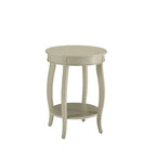 Guéridon à Plateau Rond et Pieds Cabriolés avec Étagère Inférieure, coloris sarcelle/rouge/noyer/blanc antique – Unité unique