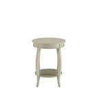 Guéridon à Plateau Rond et Pieds Cabriolés avec Étagère Inférieure, coloris sarcelle/rouge/noyer/blanc antique – Unité unique