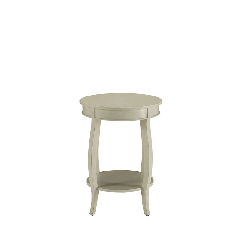Guéridon à Plateau Rond et Pieds Cabriolés avec Étagère Inférieure, coloris sarcelle/rouge/noyer/blanc antique – Unité unique