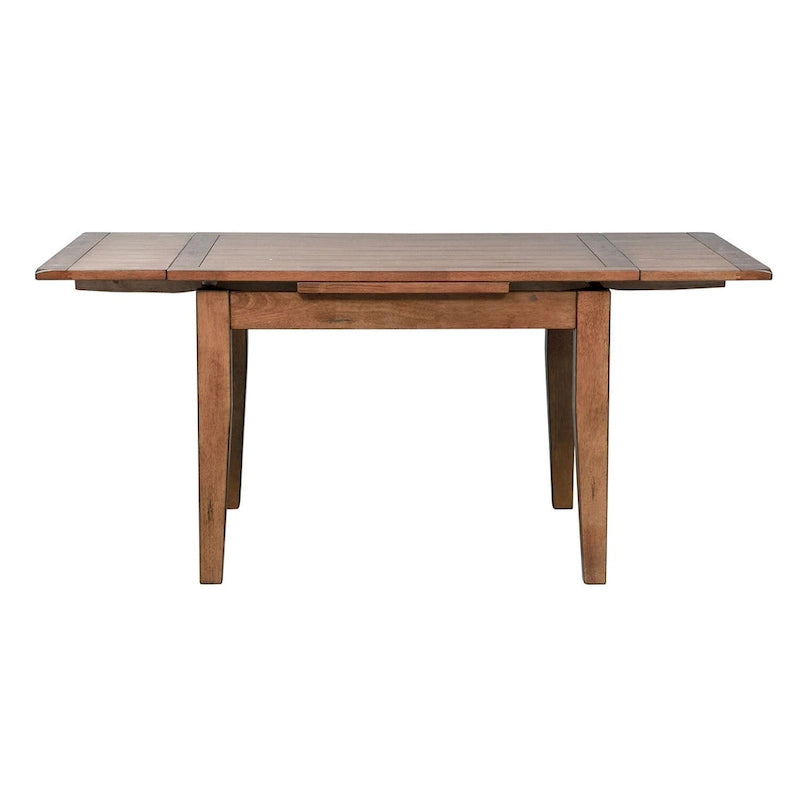 Table de salle à manger style shaker en chêne rustique avec 2 rallonges escamotables et plateau à lattes – 6 à 8 places