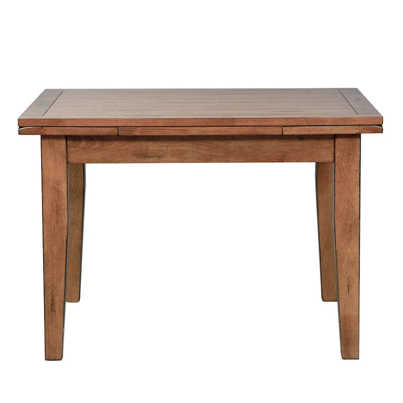 Table de salle à manger style shaker en chêne rustique avec 2 rallonges escamotables et plateau à lattes – 6 à 8 places