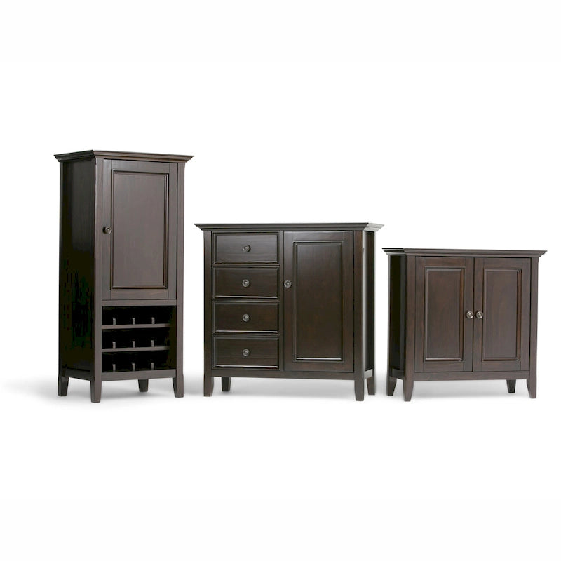 Armoire de rangement transitoire en bois massif avec 4 tiroirs et étagères réglables – Unité individuelle – Brun foncé / Brun miel / Naturel rustique / Brun doré clair / Brun hickory