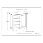 Armoire de rangement transitoire en bois massif avec 4 tiroirs et étagères réglables – Unité individuelle – Brun foncé / Brun miel / Naturel rustique / Brun doré clair / Brun hickory