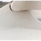 Chaise de salle à manger Mid-Century Modern rembourrée, gris/bleu/crème, avec dossier en bois courbé et pieds finition noyer – Siège unique