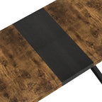 Table à manger rectangulaire extensible en MDF noir marron/gris avec pieds en croix en fer – Pour 4-6 personnes