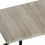 Table à manger rectangulaire extensible en MDF noir marron/gris avec pieds en croix en fer – Pour 4-6 personnes