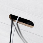 Meuble TV de transition en MDF avec finition grain noir / blanc / gris anthracite / chêne gris / aulne, 2 placards fermés, 6 étagères et quincaillerie en laiton – Convient aux téléviseurs jusqu'à 65 pouces