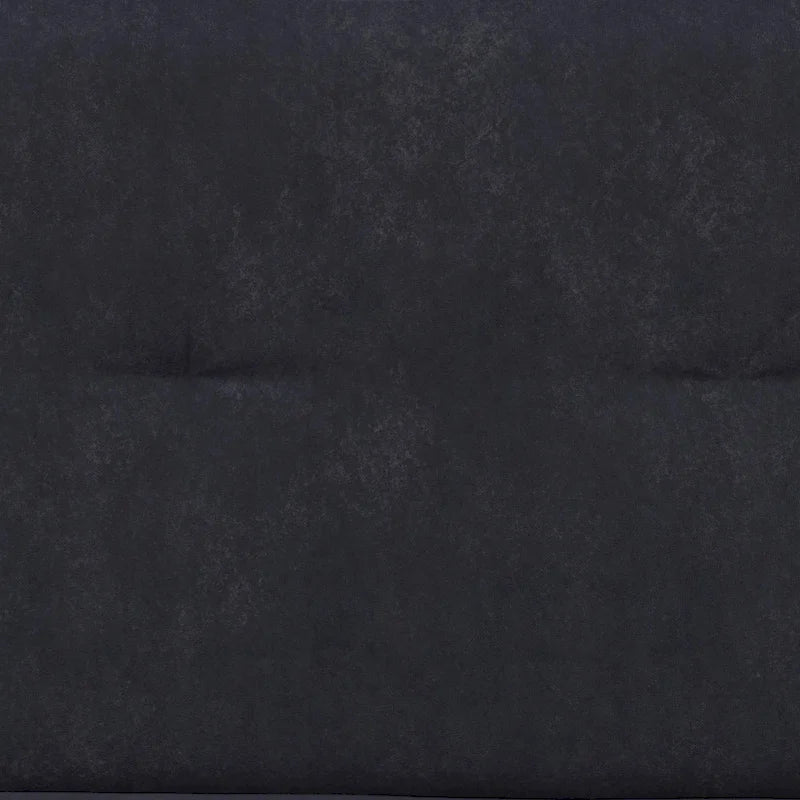 Futon de rangement capitonné en microfibre noir/gris/bleu avec dossier multi-positions et pieds chromés – Peut asseoir 2 à 3 personnes