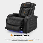 Fauteuil inclinable électrique en cuir respirant Bourgogne / Beige / Noir avec appuie-tête réglable, éclairage LED et port USB – Monoplace
