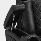 Fauteuil inclinable électrique en cuir respirant Bourgogne / Beige / Noir avec appuie-tête réglable, éclairage LED et port USB – Monoplace